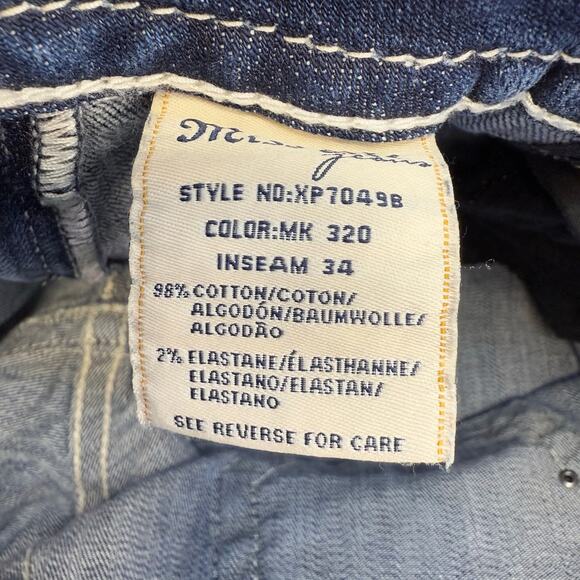 Miss Me Jeans Women's 29x34 (8) Blue Relaxed Boot Cut Crosses Western Bling - Picture 9 of 15